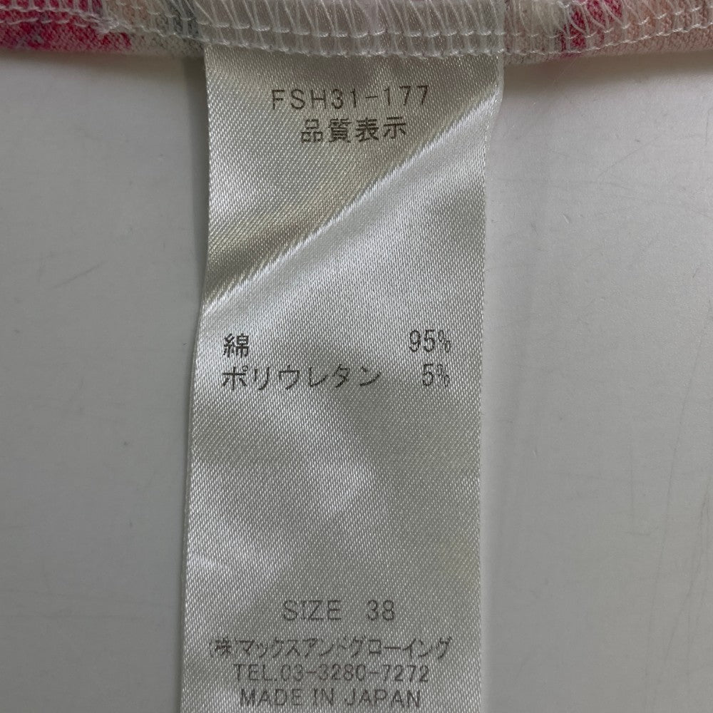 ZOY ゾーイ 半袖ポロシャツ 総柄 ピンク系 38