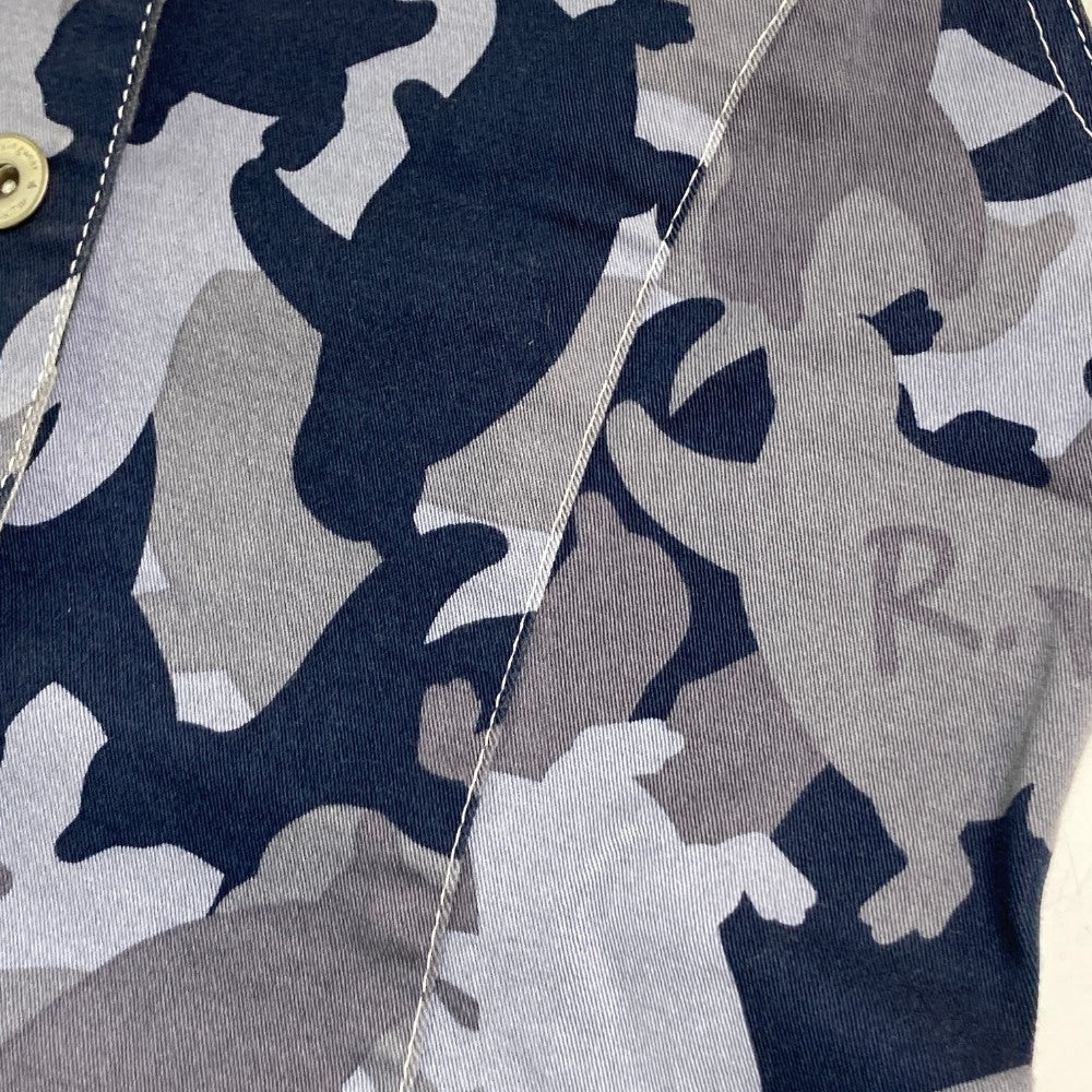 MUNSING WEAR マンシングウェア R.line ノースリーブワンピース カモフラ柄 ブルー系 M
