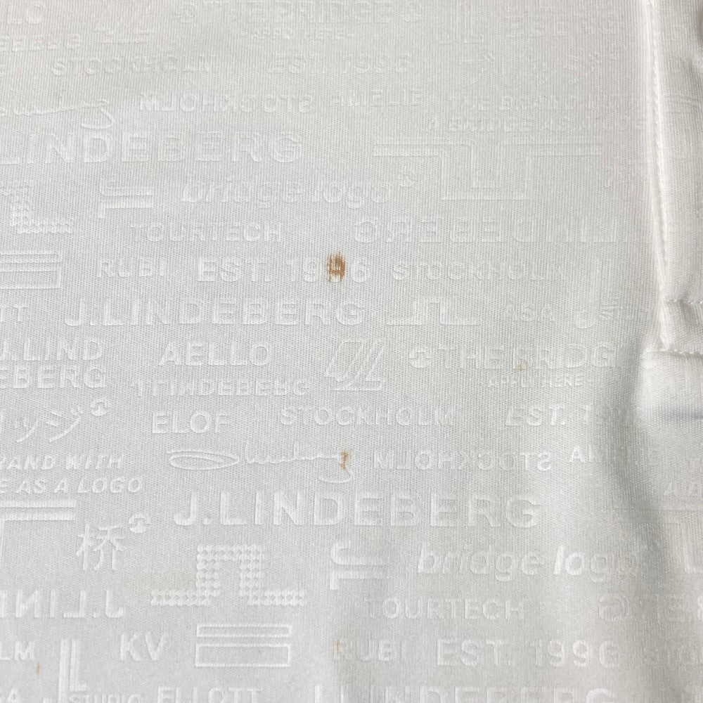 J.LINDEBERG ジェイリンドバーグ 半袖ポロシャツ 英字 ロゴ総柄 ホワイト系 S