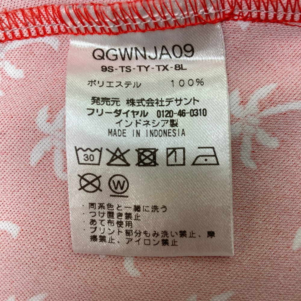 LE COQ GOLF ルコックゴルフ 半袖ポロシャツ 総柄 レッド系 M