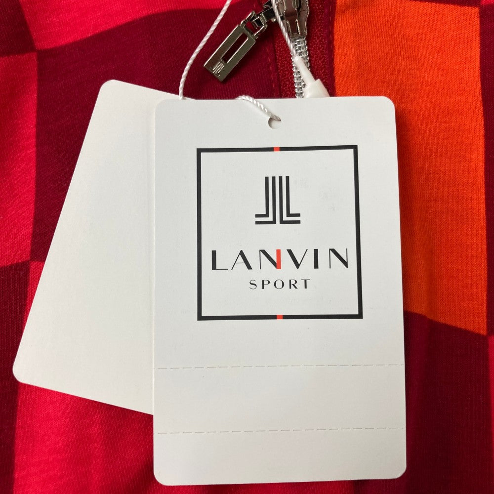 LANVIN SPORT ランバンスポール ハーフジップ 長袖Tシャツ 総柄 レッド系 38