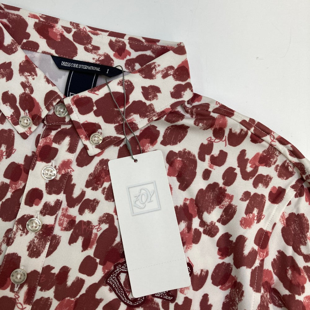 ZOY ゾーイ 71404021 長袖ポロシャツ 総柄 レッド系 1