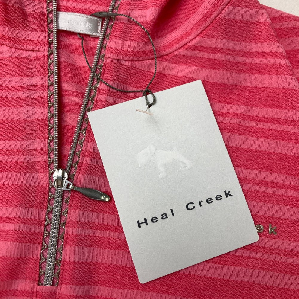 HEAL CREEK 힐크리크 002-23644 반팔 하프집 셔츠 스트라이프 핑크 계열 40