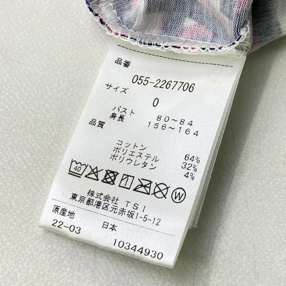 PEARLY GATES パーリーゲイツ 2022年モデル ハイネック ノースリーブシャツ 袖フリル ロゴ 総柄 ネイビー系 0