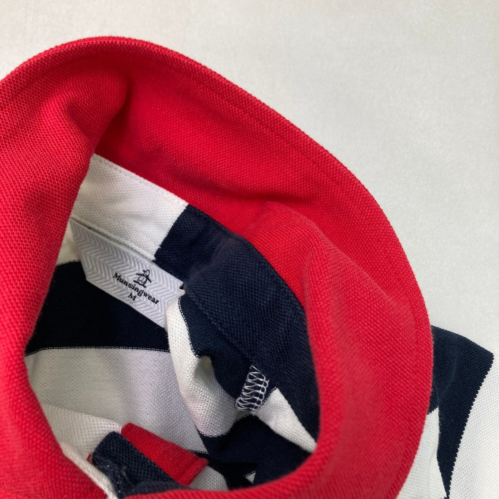 MUNSING WEAR 먼싱웨어 반팔 원피스 스트라이프 무늬 화이트 계열 M