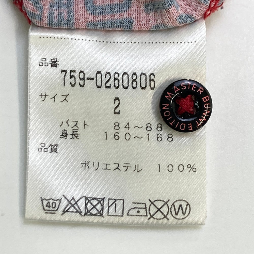 MASTER BUNNY EDITION マスターバニーエディション 半袖ポロシャツ ロゴ総柄 レッド系 2