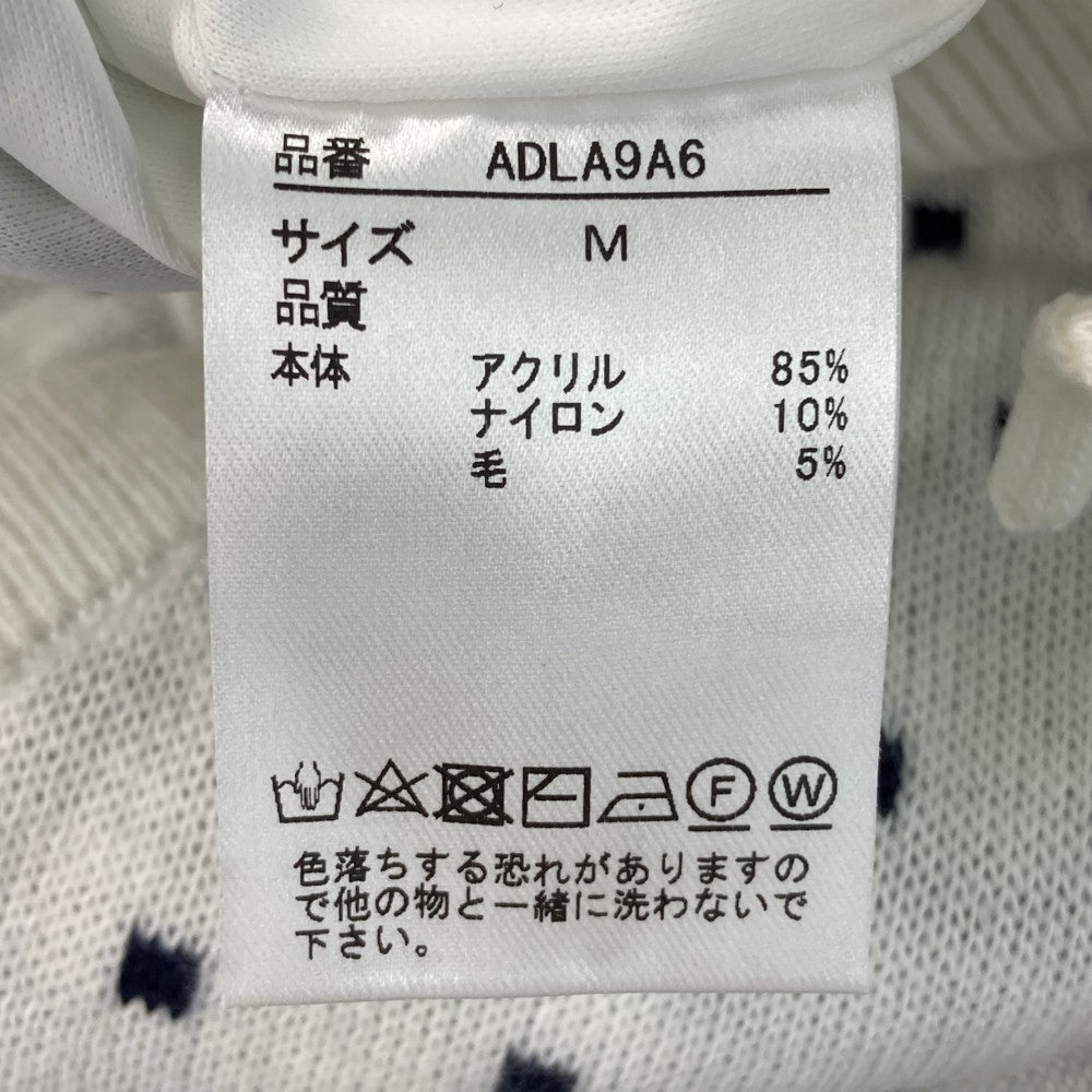 ADMIRAL アドミラル 裏地付 ニットスカート 総柄 ホワイト系 M