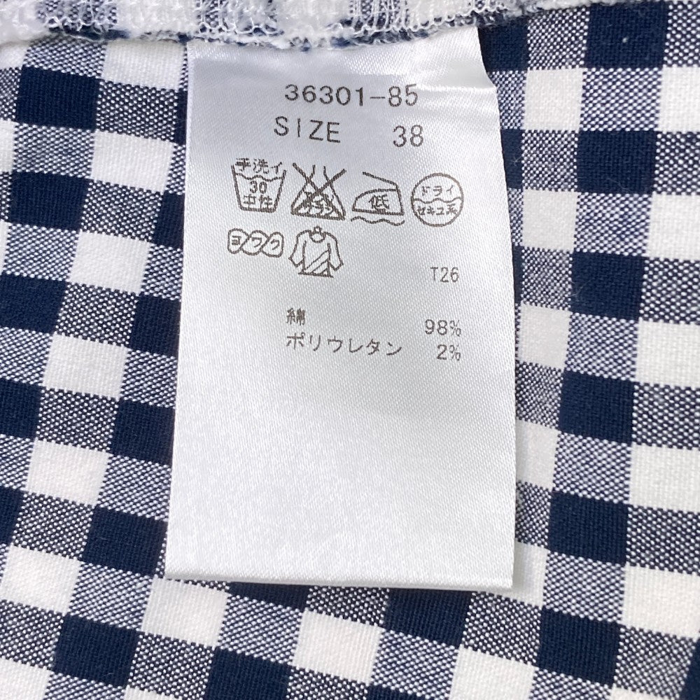 ZOY ゾーイ ストレッチスカート チェック柄 ネイビー系 38