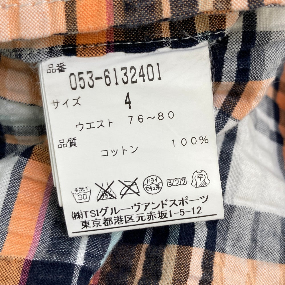 PEARLY GATES パーリーゲイツ ハーフパンツ シアサッカー チェック柄 オレンジ系 4