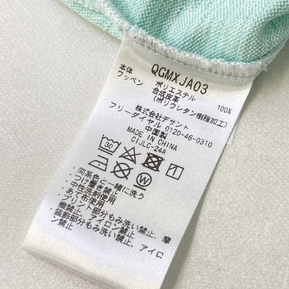 LE COQ GOLF ルコックゴルフ 2024年モデル モックネック 半袖Tシャツ ロゴ総柄 グリーン系 M