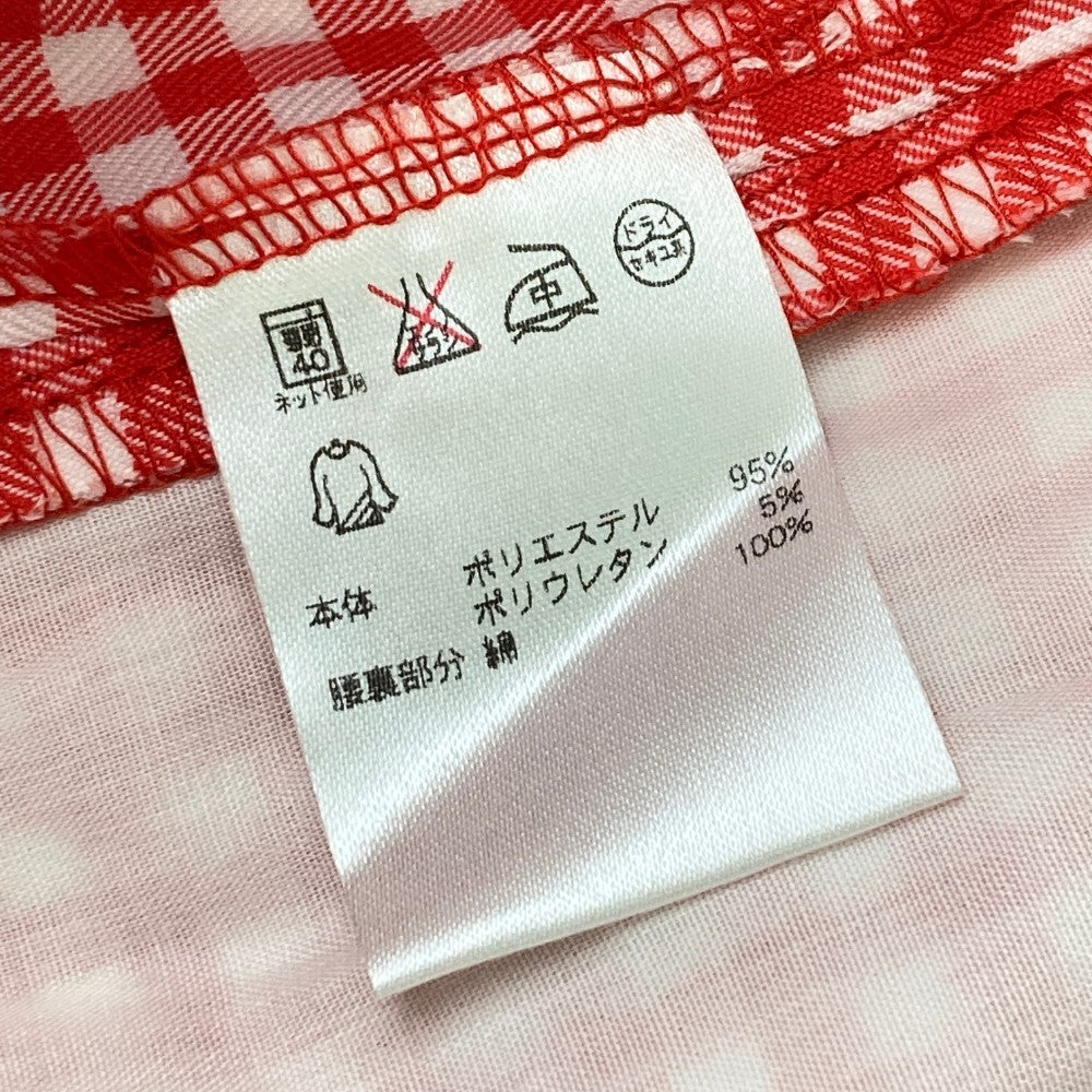FILA GOLF フィラゴルフ ストレッチショートパンツ ギンガムチェック柄 レッド系 M