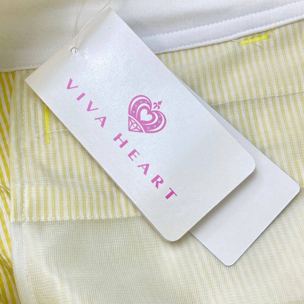 VIVA HEART ビバハート キュロットスカート シアサッカー ストライプ柄 イエロー系 40