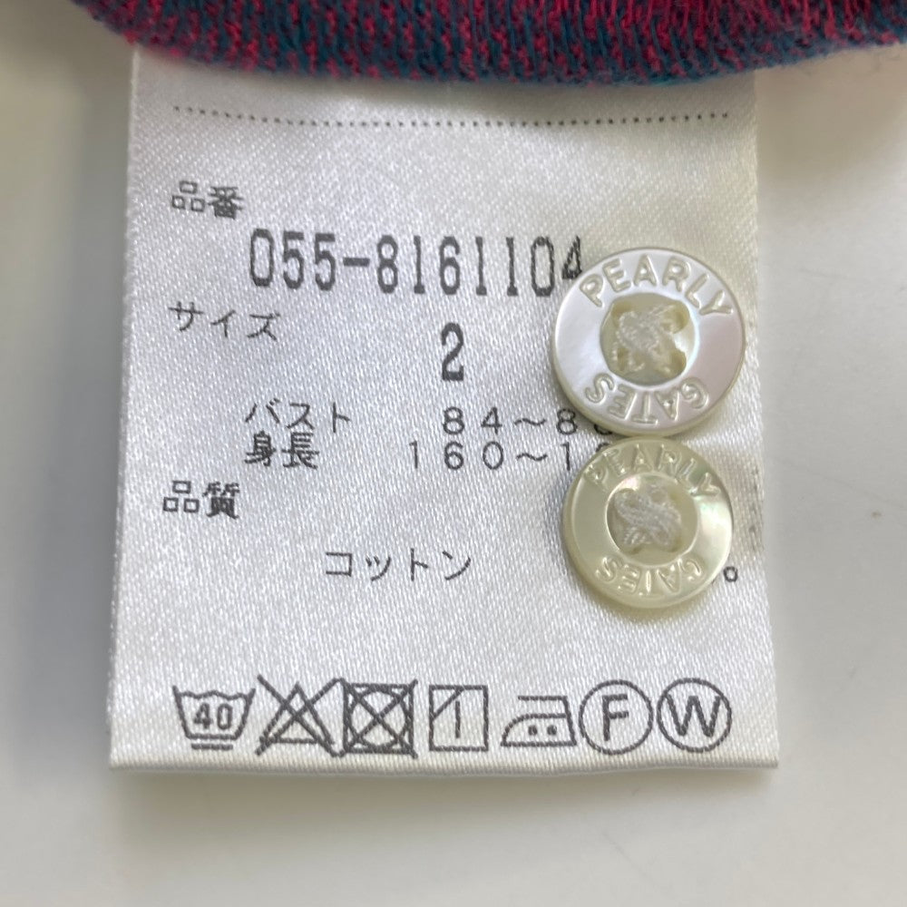 PEARLY GATES パーリーゲイツ 長袖ポロシャツ ストライプ ピンク系 2