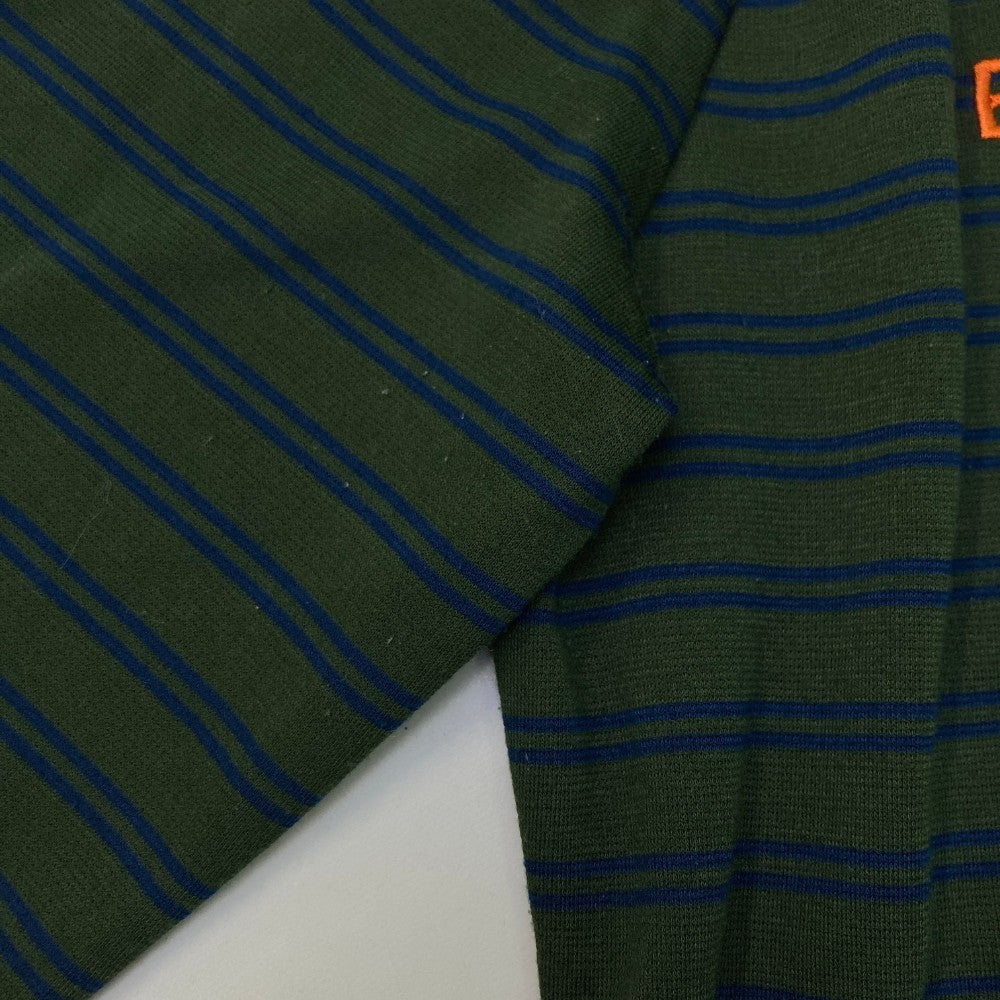 FILA GOLF フィラゴルフ 長袖ハイネックTシャツ ボーダー カーキ系 L