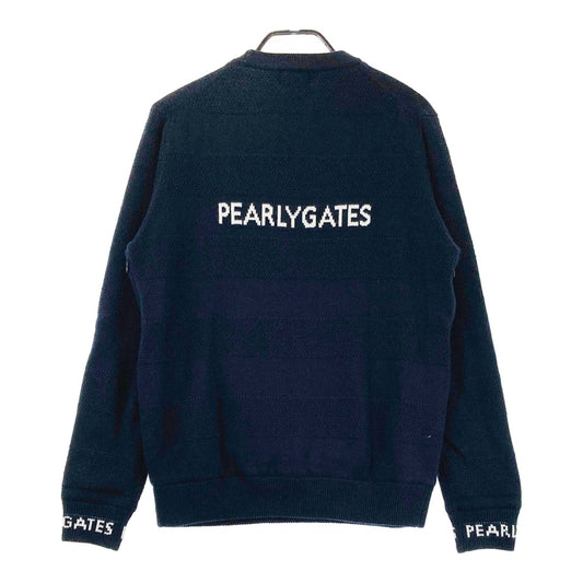PEARLY GATES パーリーゲイツ 裏地付 ニットセーター ウール混 ネイビー系 5