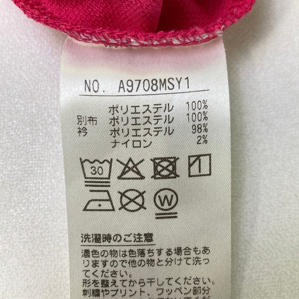 AND PER SE アンパスィ  半袖ポロシャツ 総柄 ピンク系 M