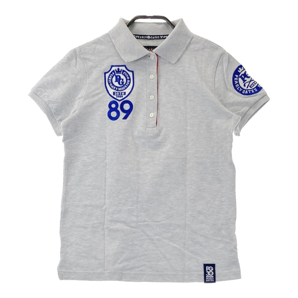 PEARLY GATES パーリーゲイツ 30周年 半袖ポロシャツ  グレー系 0