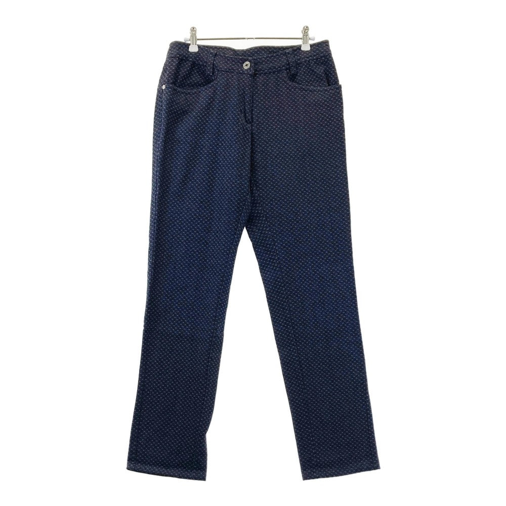 MUNSING WEAR マンシングウェア  ストレッチパンツ ウール混 総柄 ネイビー系 9
