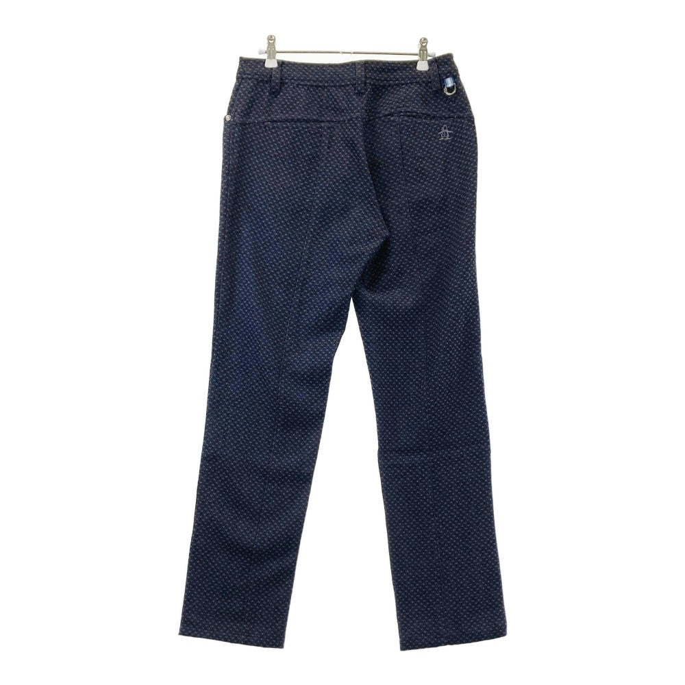 MUNSING WEAR マンシングウェア  ストレッチパンツ ウール混 総柄 ネイビー系 9