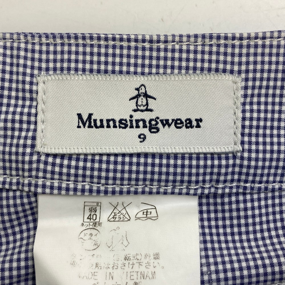 MUNSING WEAR マンシングウェア  ストレッチパンツ ブロックチェック柄 ブルー系 9