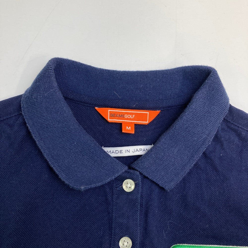 BEAMS GOLF ビームスゴルフ  半袖ポロワンピース ボーダー柄 ネイビー系 M