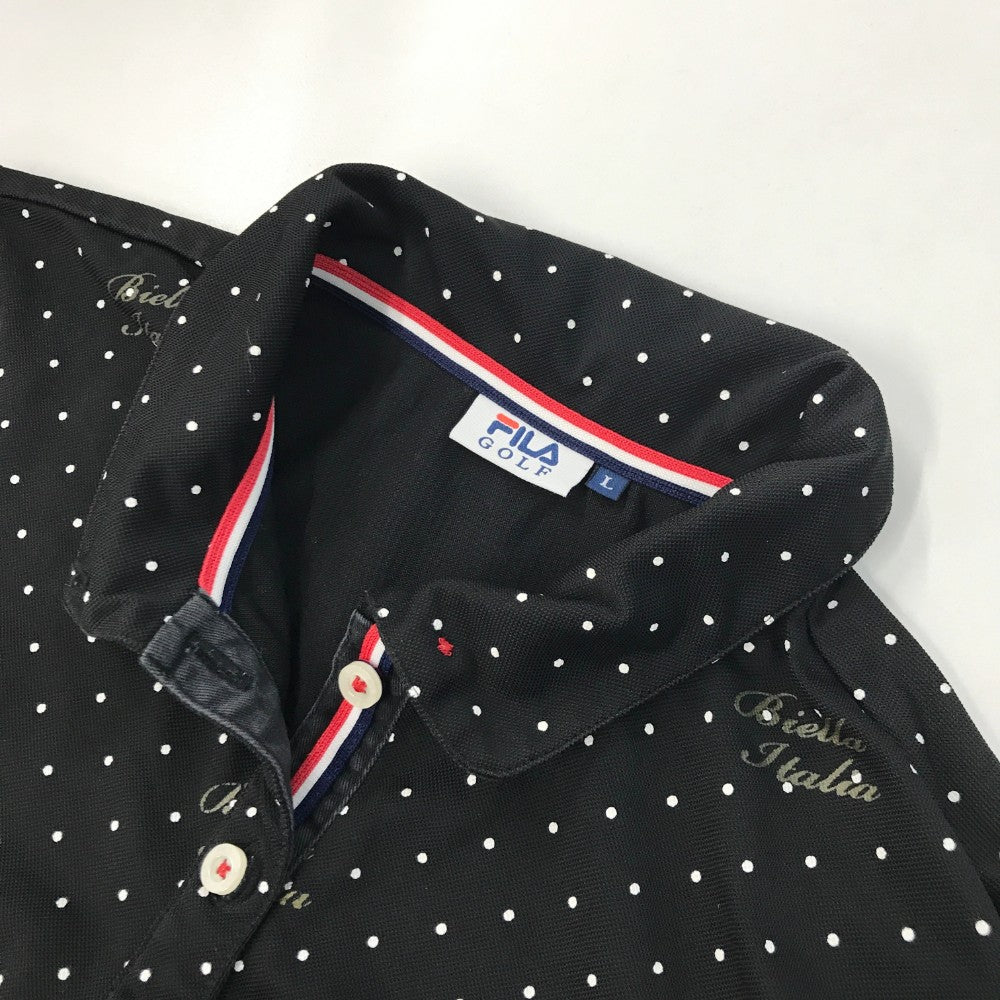FILA GOLF フィラゴルフ  半袖ポロシャツ ドット ブラック系 L