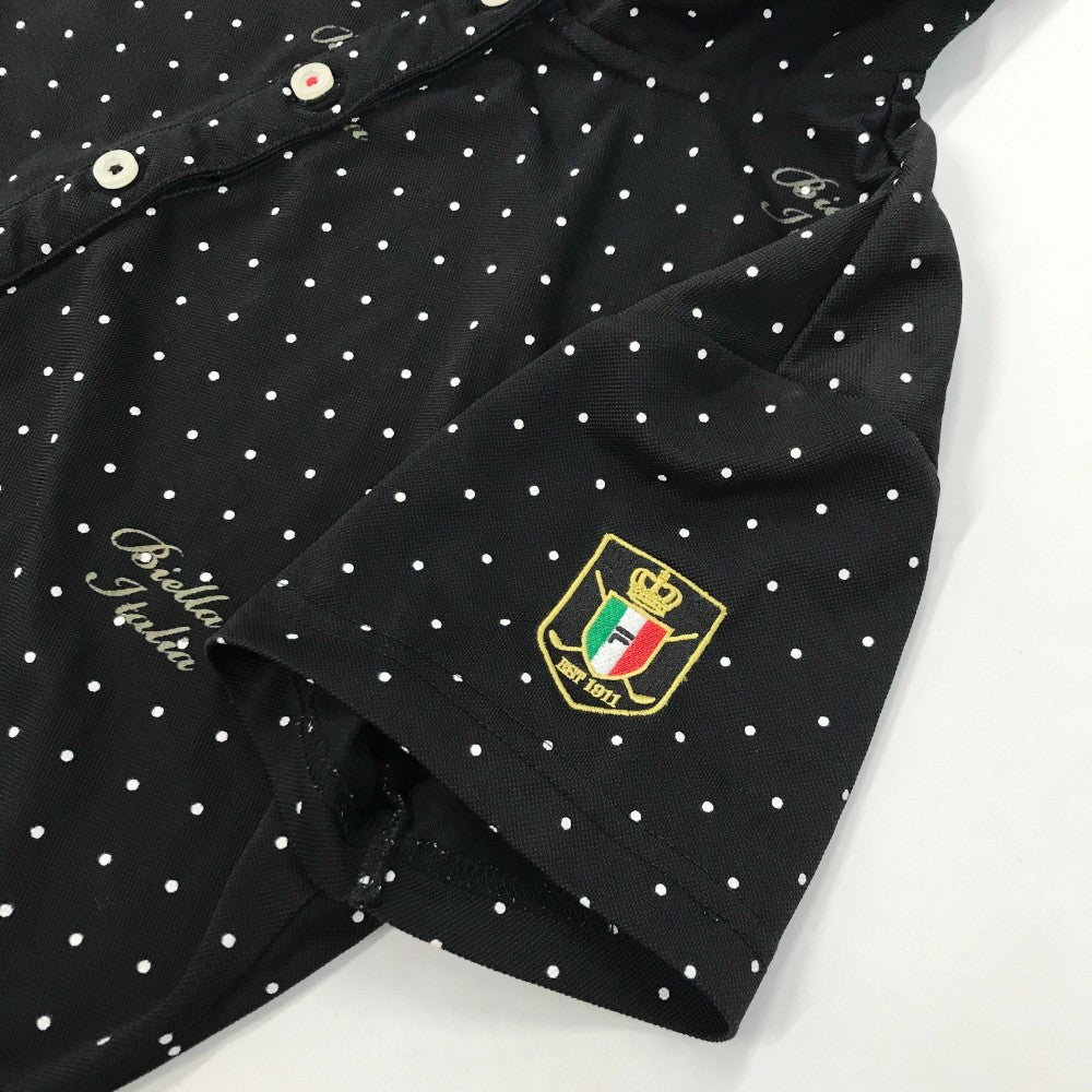 FILA GOLF フィラゴルフ  半袖ポロシャツ ドット ブラック系 L