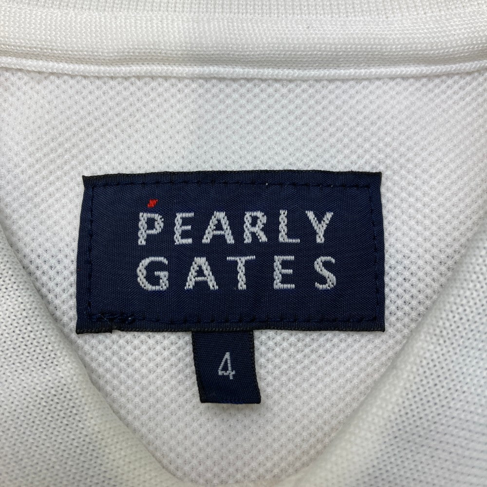 PEARLY GATES パーリーゲイツ  半袖ポロシャツ ニコちゃん カモフラワッペン ホワイト系 4
