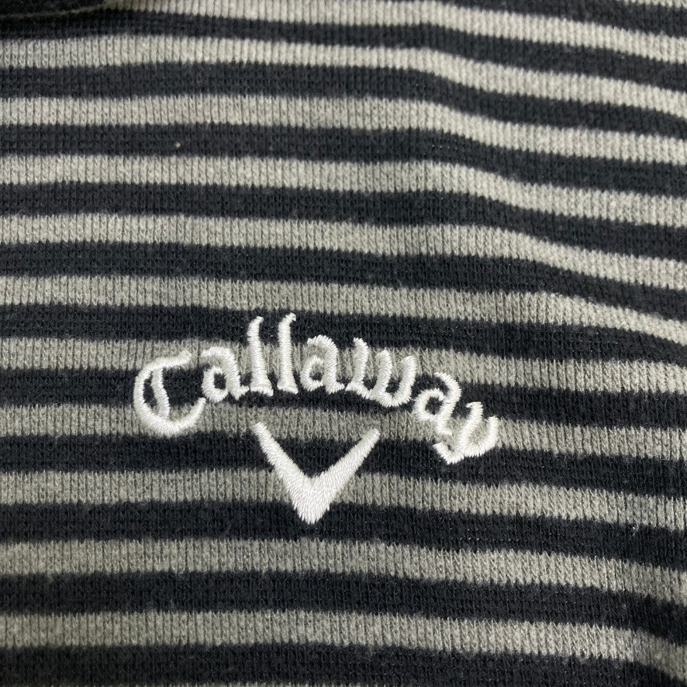 CALLAWAY キャロウェイ  タートルネック ニットセーター ボーダー柄 グレー系 L