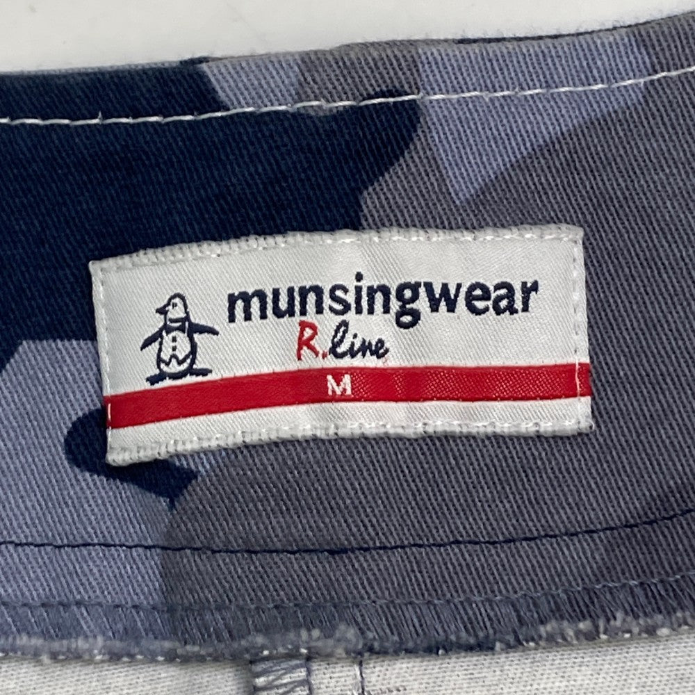 MUNSING WEAR マンシングウェア R.line ノースリーブワンピース カモフラ柄 ブルー系 M