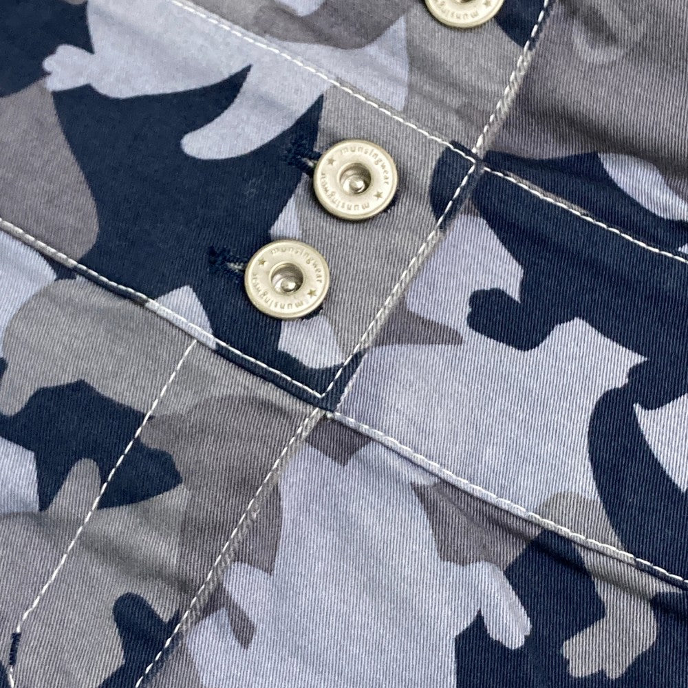 MUNSING WEAR マンシングウェア R.line ノースリーブワンピース カモフラ柄 ブルー系 M