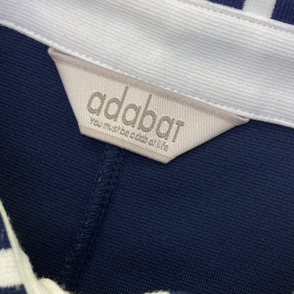 ADABAT アダバット  半袖ワンピース ボーダー柄 ネイビー系 38