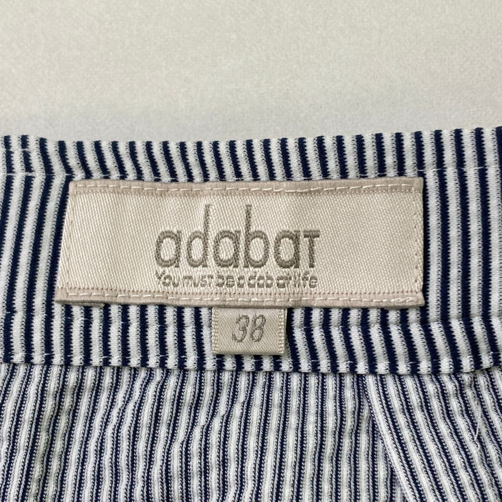 ADABAT アダバット  スカート シアサッカー ストライプ柄 ネイビー系 38