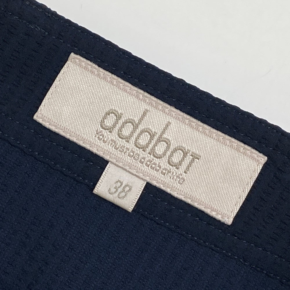 ADABAT アダバット  インナー付 スカート シアサッカー  ネイビー系 38