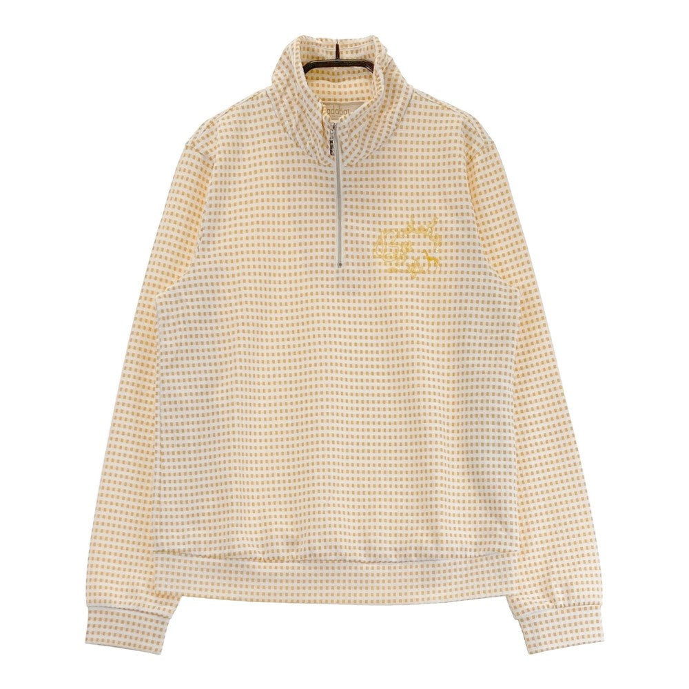 ADABAT アダバット  ハーフジップ 長袖Tシャツ チェック柄 イエロー系 38