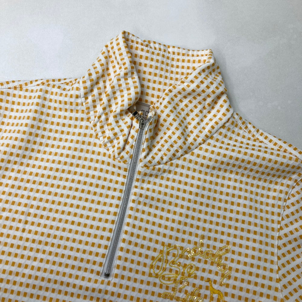 ADABAT アダバット  ハーフジップ 長袖Tシャツ チェック柄 イエロー系 38