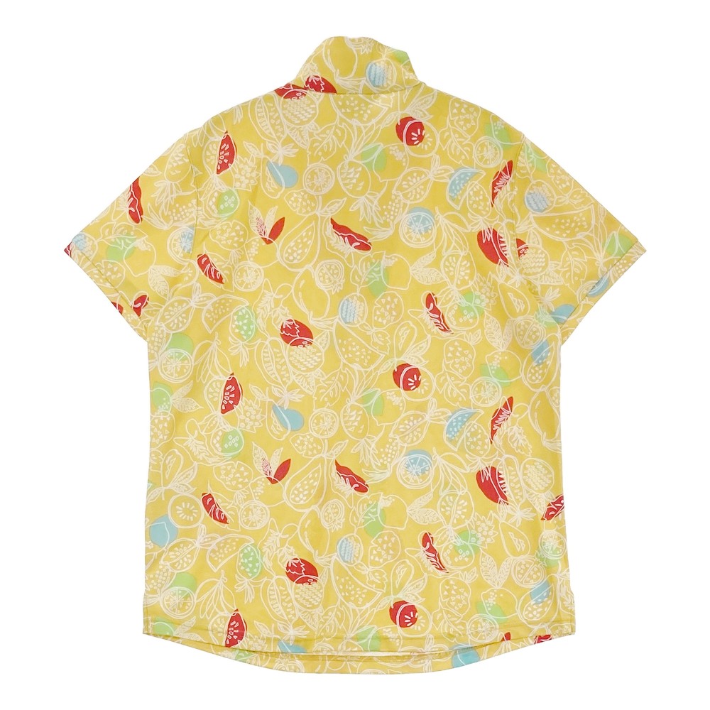 ADABAT アダバット  ハーフジップ 半袖Tシャツ フルーツ総柄 イエロー系 40