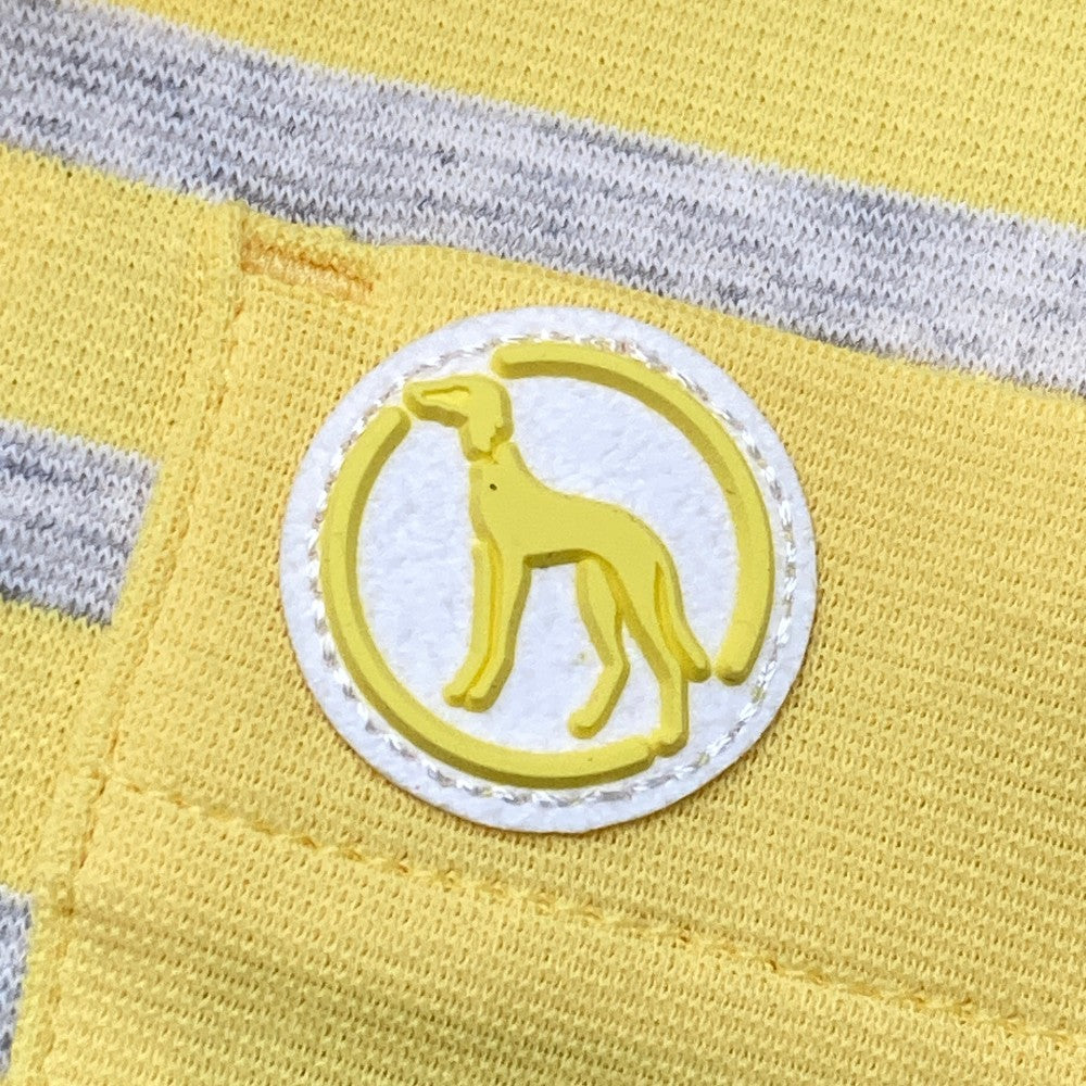 ADABAT アダバット  ハーフジップ 半袖Tシャツ ボーダー柄 イエロー系 38