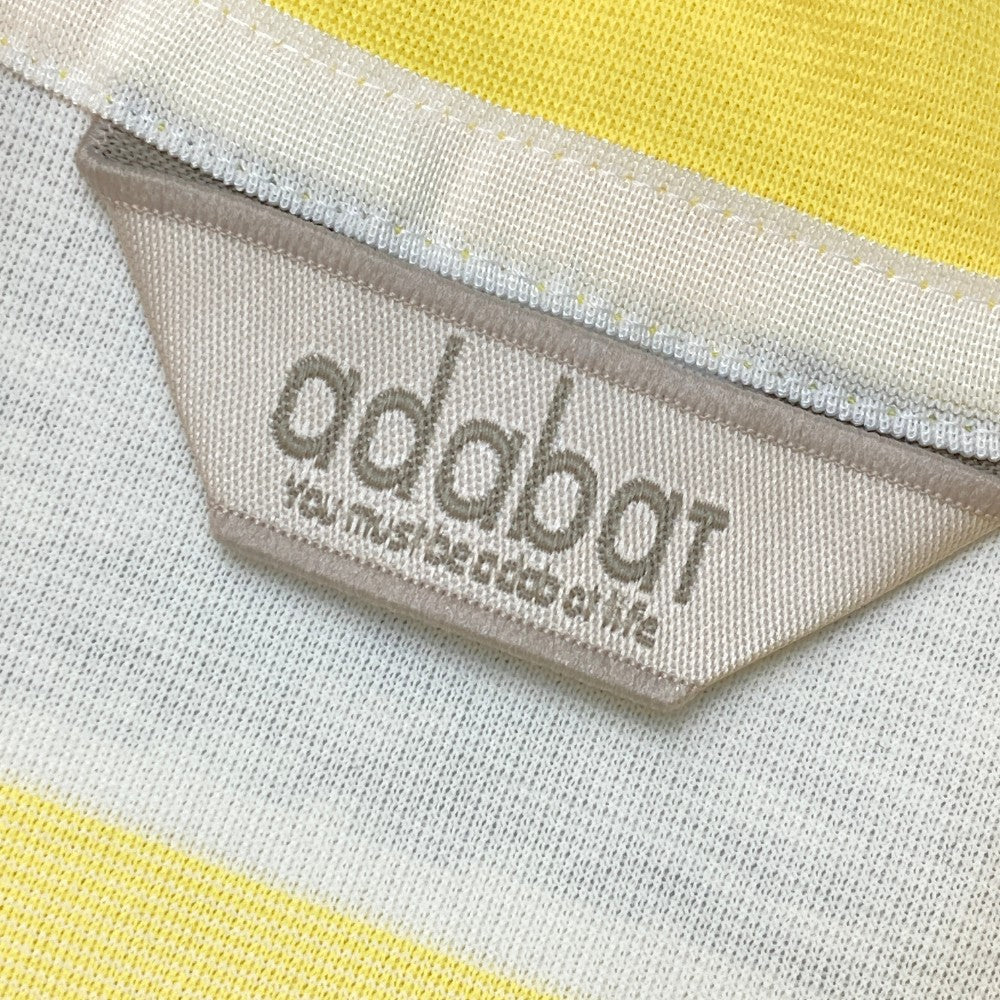 ADABAT アダバット  ハーフジップ 半袖Tシャツ ボーダー柄 イエロー系 38