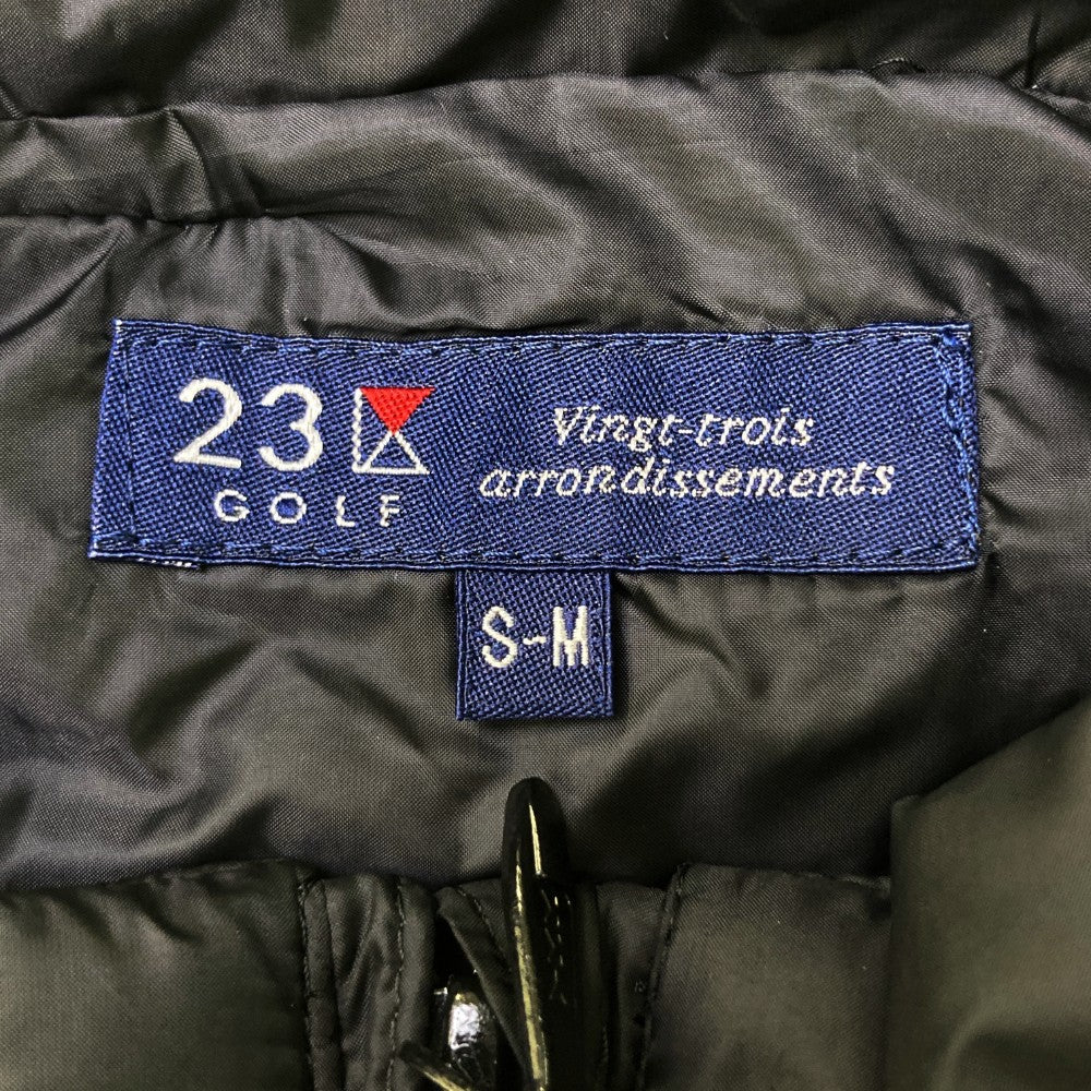 23구 GOLF 니트 배색 충전재 노슬리브 원피스 노르딕 패턴 블랙 계열 S-M