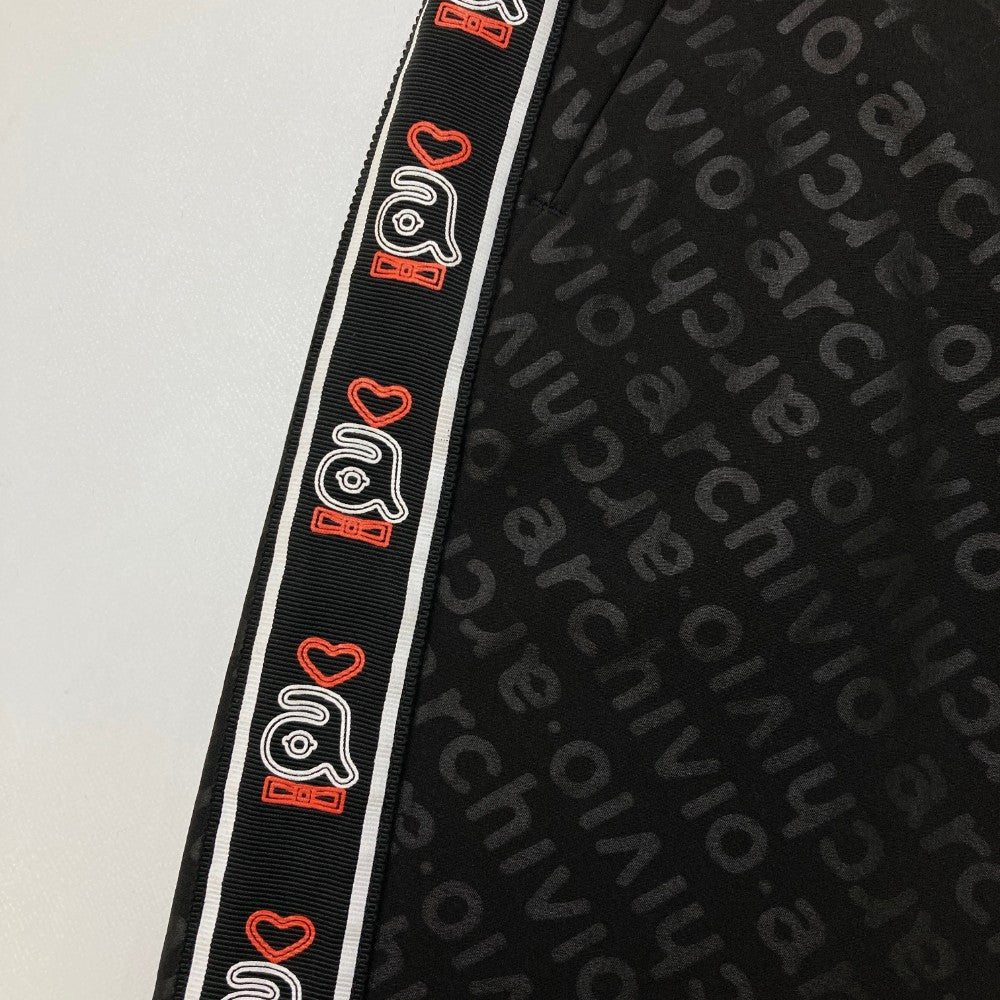 ARCHIVIO アルチビオ  裏起毛 ストレッチスカート ロゴ 総柄 ブラック系 36