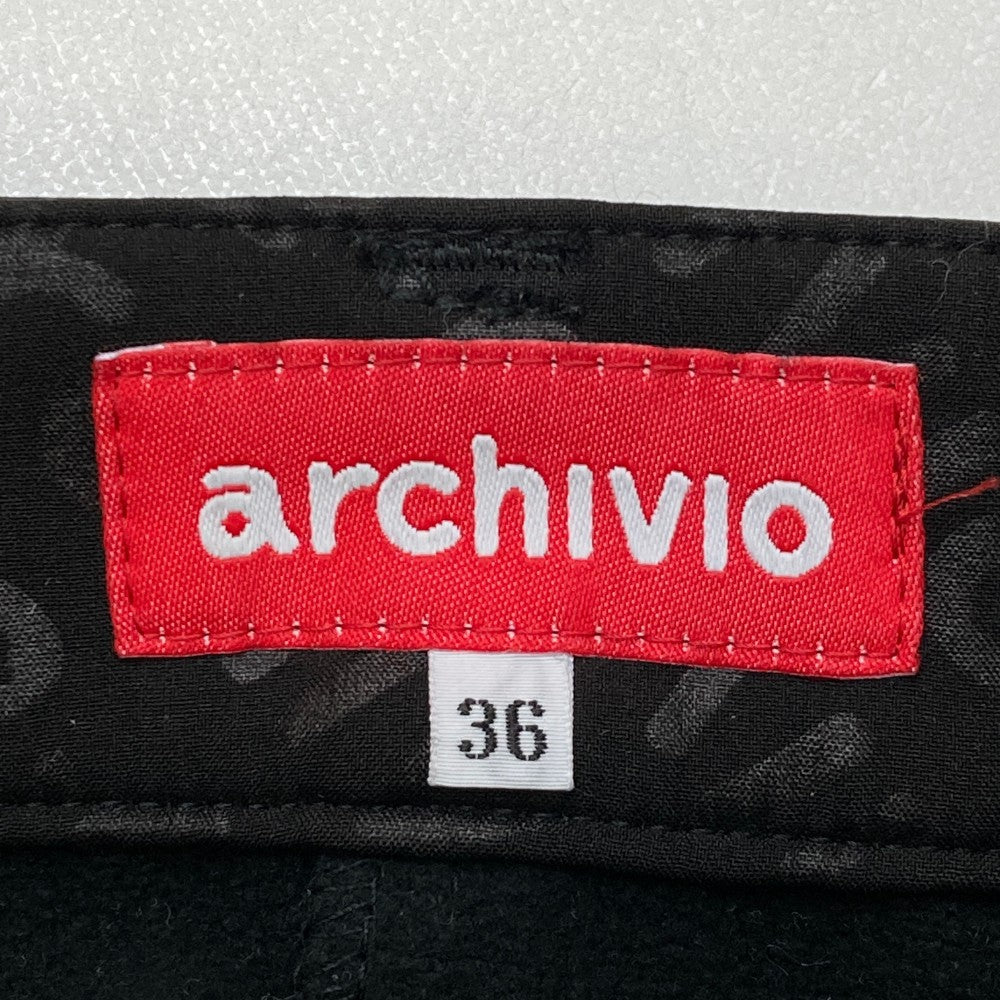 ARCHIVIO アルチビオ  裏起毛 ストレッチスカート ロゴ 総柄 ブラック系 36