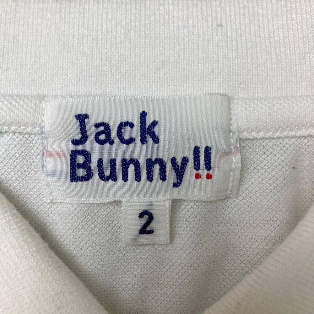 JACK BUNNY ジャックバニー  半袖ポロシャツ 刺繍総柄 ホワイト系 2