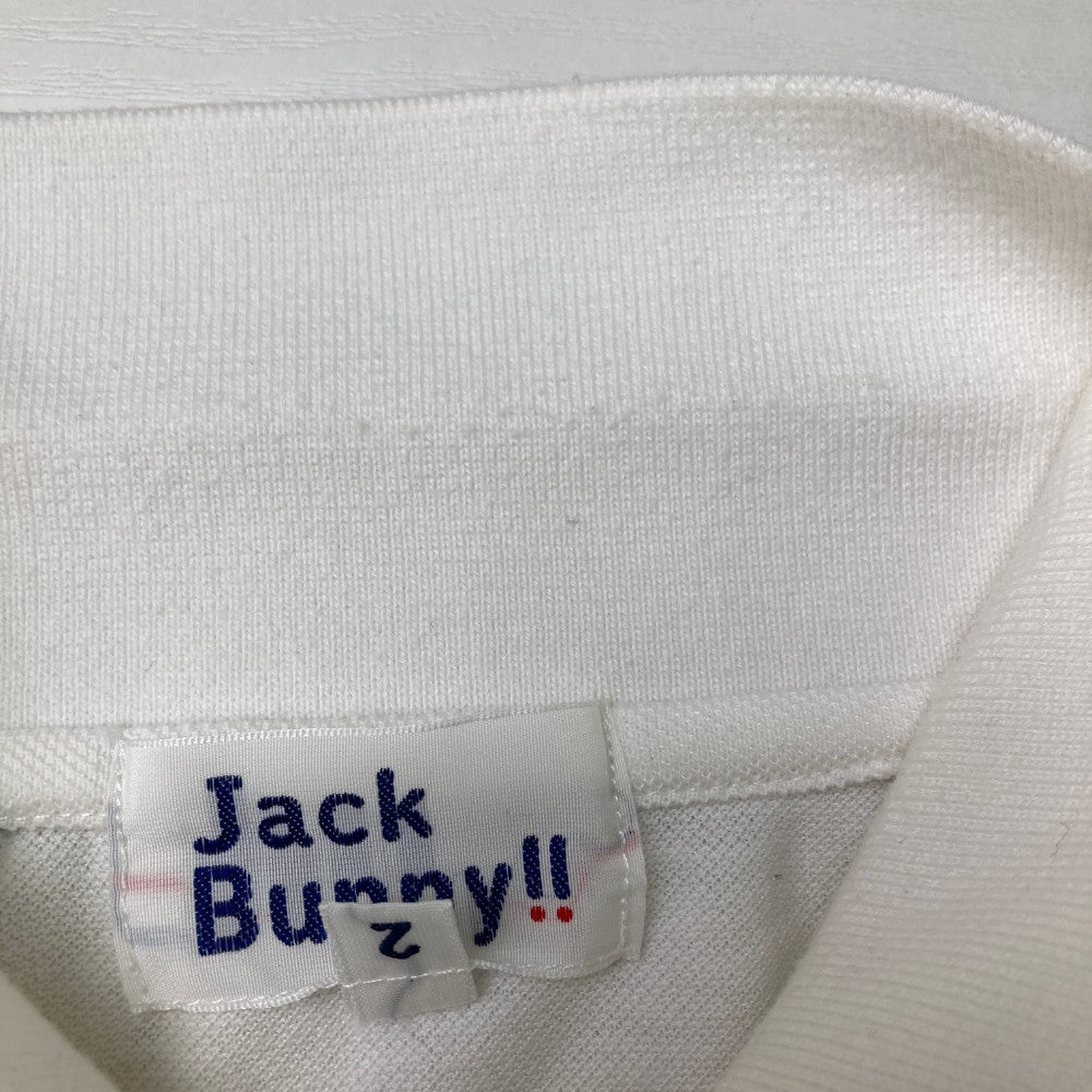 JACK BUNNY ジャックバニー  半袖ポロシャツ 刺繍総柄 ホワイト系 2
