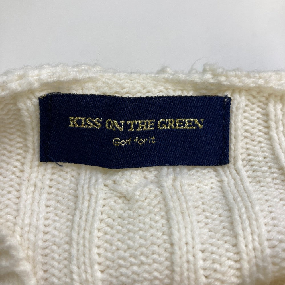 KISS ON THE GREEN 키스 온 더 그린 니트 집업 후드 재킷 화이트 계열 F