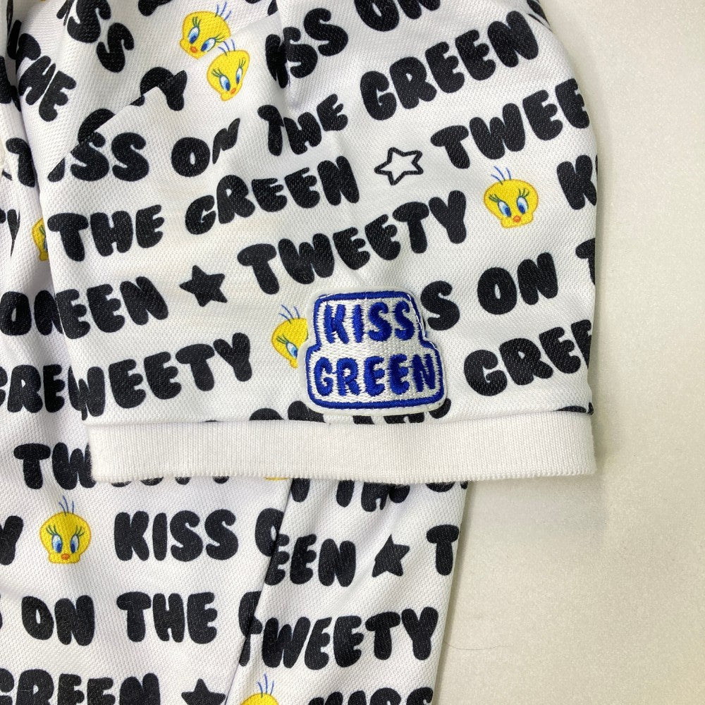 KISS ON THE GREEN 키스온더그린 ×LOONEY TUNES 반팔 폴로 셔츠 트위티 전면 프린트 화이트 계열 3