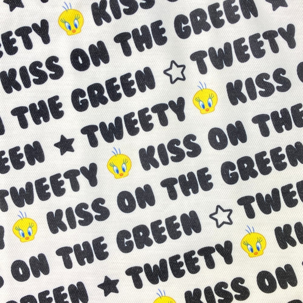 KISS ON THE GREEN 키스온더그린 ×LOONEY TUNES 반팔 폴로 셔츠 트위티 전면 프린트 화이트 계열 3
