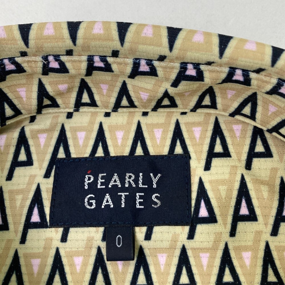 PEARLY GATES パーリーゲイツ 2024年モデル 半袖ポロシャツ ロゴ幾何学柄 ベージュ系 0
