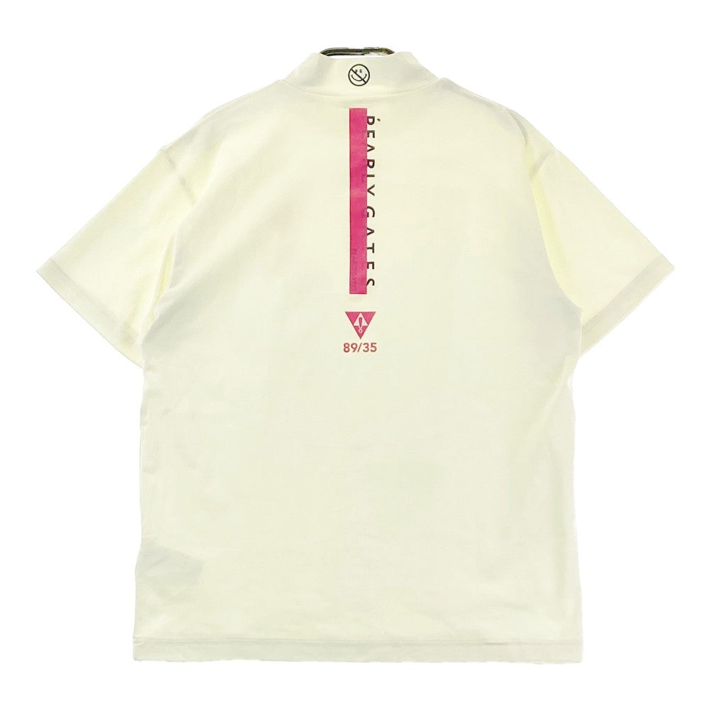 PEARLY GATES パーリーゲイツ 2024年モデル ハイネック 半袖Tシャツ ニコちゃん  イエロー系 0