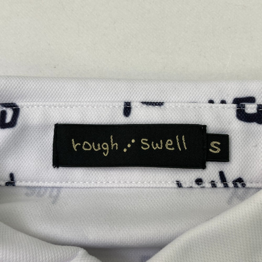 ROUGH&SWELL 러프 앤 스웰 2023년 모델 반팔 폴로 셔츠 버튼다운 로고 전체 패턴 화이트 계열 S